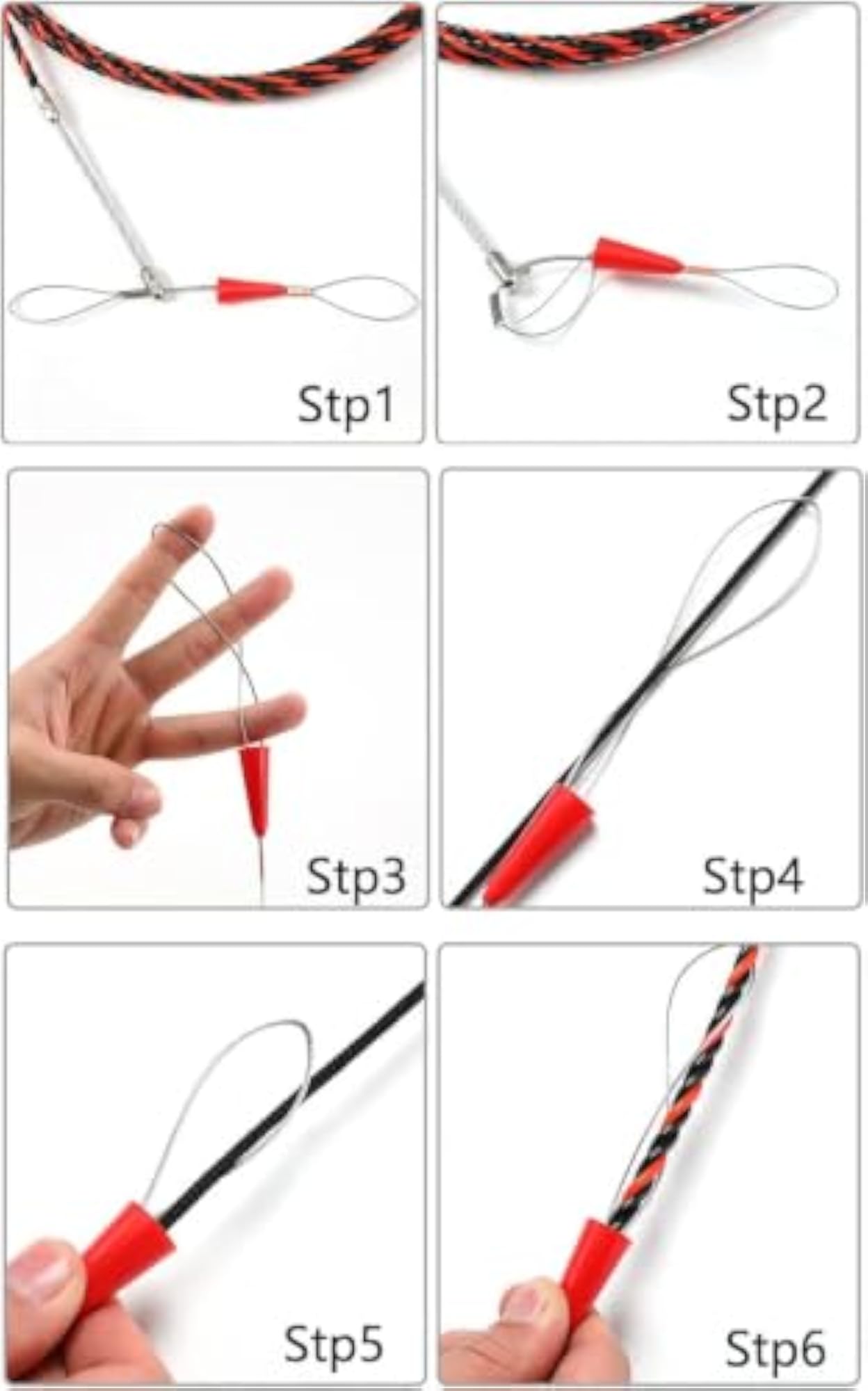 50ft Fish Tape Cable Puller Kit, Electrical Cable Guide
